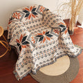 Aztec Blanket, Boho Throw Blanket with Fringe